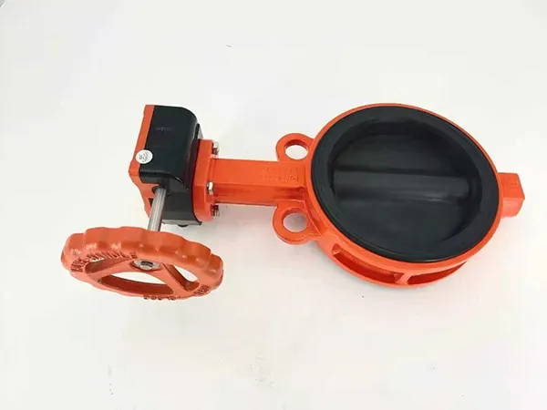 Lever Wafer Concentric Butterfly Valve Rubber Lined Disc